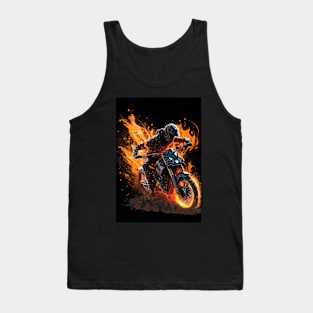 Dirt Bike With Flames Tank Top